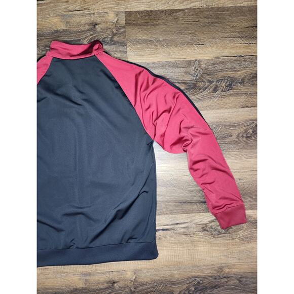 Adidas Track Jacket Medium Black/Red Three Stripe Full Zip AV1008 Clima - Picture 10 of 12